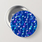 Badge Rond 7,6 Cm Impression musicale - indigo blue, multi (Devant & derrière)