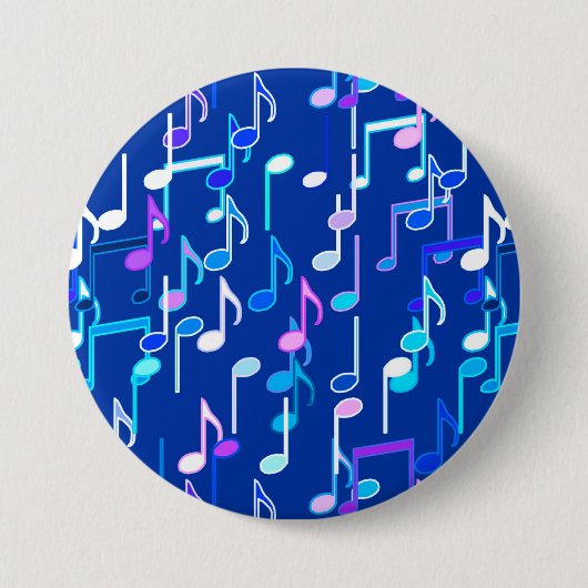 Badge Rond 7,6 Cm Impression musicale - indigo blue, multi (Devant)