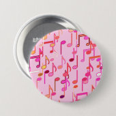 Badge Rond 7,6 Cm Impression musicale - rose, multi (Devant & derrière)