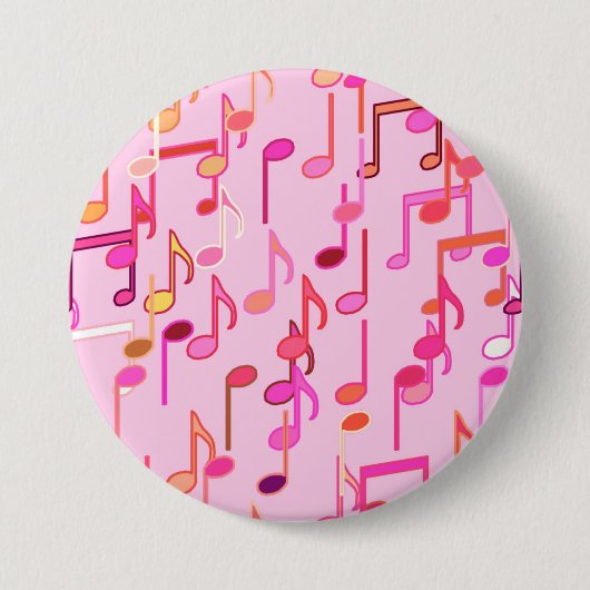 Badge Rond 7,6 Cm Impression musicale - rose, multi (Devant)