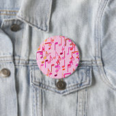 Badge Rond 7,6 Cm Impression musicale - rose, multi (En situation)