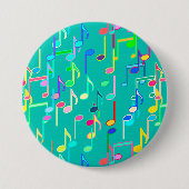 Badge Rond 7,6 Cm Impression musicale - turquoise, multi (Devant)
