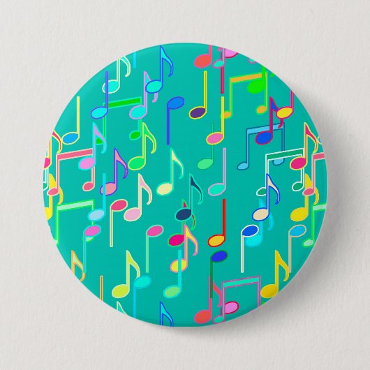 Badge Rond 7,6 Cm Impression musicale - turquoise, multi (Devant)