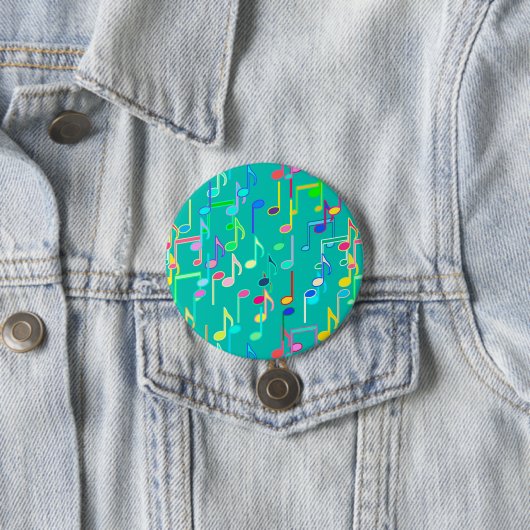 Badge Rond 7,6 Cm Impression musicale - turquoise, multi (En situation)
