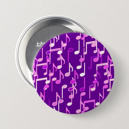 Badge Rond 7,6 Cm Impression musicale - violet violet, multi (Devant & derrière)