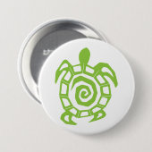 Badge Rond 7,6 Cm Impression verte de tortue (Devant & derrière)