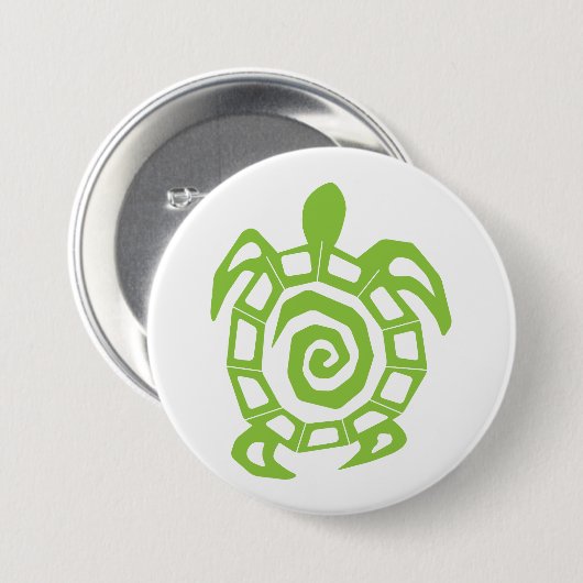 Badge Rond 7,6 Cm Impression verte de tortue (Devant & derrière)