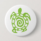 Badge Rond 7,6 Cm Impression verte de tortue (Devant)