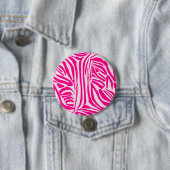 Badge Rond 7,6 Cm Impression zèbre rose (En situation)