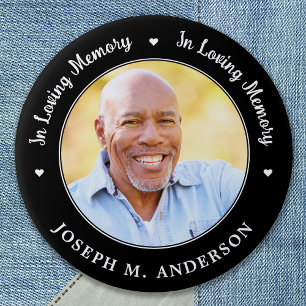 Badge Rond 7,6 Cm In Love Mémoire personnalisée Photo Funérailles co
