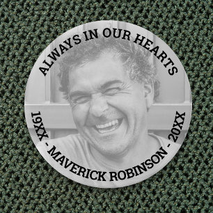 Badge Rond 7,6 Cm In Love Memory Photo Funérailles commémoratives