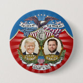 Badge Rond 7,6 Cm Inauguration Victory - Donald Trump JD Vance (Devant)