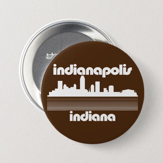 Badge Rond 7,6 Cm Indianapolis Indiana (Devant & derrière)