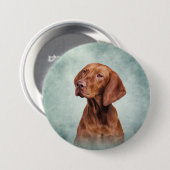 Badge Rond 7,6 Cm Indicateur drôle de dessin de Vizsla (Devant & derrière)