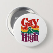 Badge Rond 7,6 Cm Indicateur Gay Et Haute Rétro LGBTQ Pride (Devant & derrière)