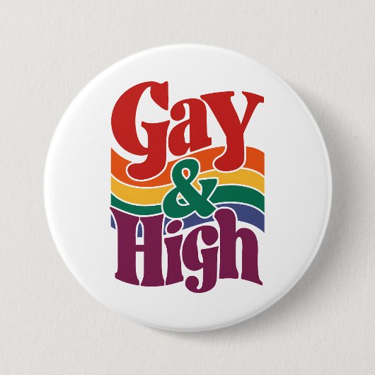 Badge Rond 7,6 Cm Indicateur Gay Et Haute Rétro LGBTQ Pride (Devant)