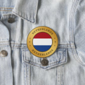 Badge Rond 7,6 Cm Indicateur Pays-Bas (En situation)