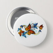 Badge Rond 7,6 Cm Infinité de papillons monarques (Devant & derrière)