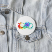 Badge Rond 7,6 Cm Infinity avec Rainbow Jellyfish (En situation)