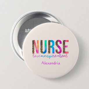 Badge Rond 7,6 Cm Infirmière - Amour, Inspirer, Guérir