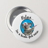Badge Rond 7,6 Cm Infirmière de Koala-fied (Devant & derrière)