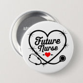 Badge Rond 7,6 Cm Infirmière future (Devant & derrière)