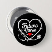 Badge Rond 7,6 Cm Infirmière future (Devant & derrière)