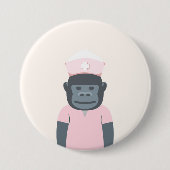 Badge Rond 7,6 Cm Infirmière Gorilla (Devant)