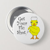 Badge Rond 7,6 Cm Infirmière Grippe Frappe (Devant & derrière)