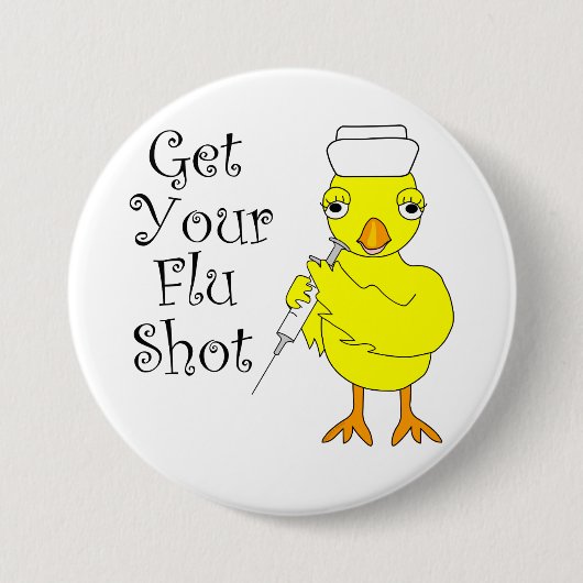 Badge Rond 7,6 Cm Infirmière Grippe Frappe (Devant)