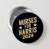 Badge Rond 7,6 Cm Infirmières Pour Harris 2024 USA (Devant & derrière)