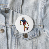 Badge Rond 7,6 Cm Inline Skater Cool Retro Rollerblading