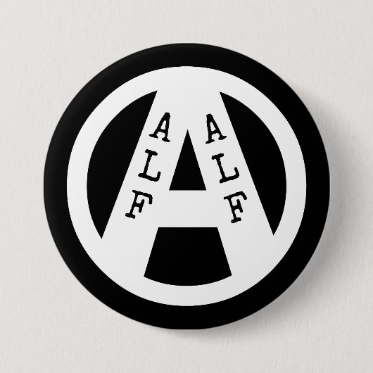 Badge Rond 7,6 Cm Insigne avec le symbole d'ALF (Devant)
