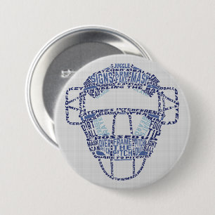Badge Rond 7,6 Cm Insigne de Calligram de masque de receveurs du