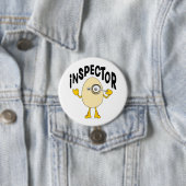 Badge Rond 7,6 Cm Inspecteur Egghead Texte (En situation)