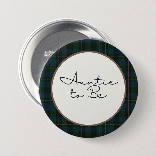 Badge Rond 7,6 Cm Inspired Baby Shower Auntie to Be (Devant & derrière)
