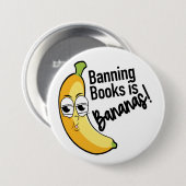 Badge Rond 7,6 Cm Interdiction des livres de bananes (Devant & derrière)