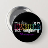 Badge Rond 7,6 Cm INVISIBLE...Fibro (Devant & derrière)