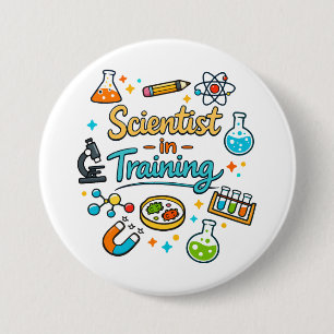 Badge Rond 7,6 Cm Invitation Jeune Scientifique en Formation