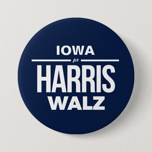 Badge Rond 7,6 Cm Iowa pour Harris Walz (Devant)
