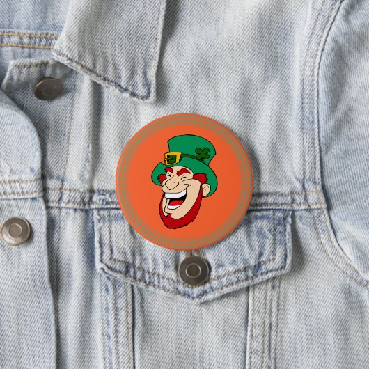 Badge Rond 7,6 Cm Irish Leprechaun (En situation)