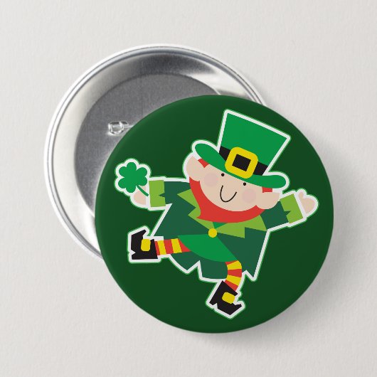 Badge Rond 7,6 Cm Irish Leprechaun Jig (Devant & derrière)