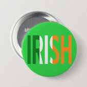 Badge Rond 7,6 Cm Irlandais irlandais de drapeau (Devant & derrière)