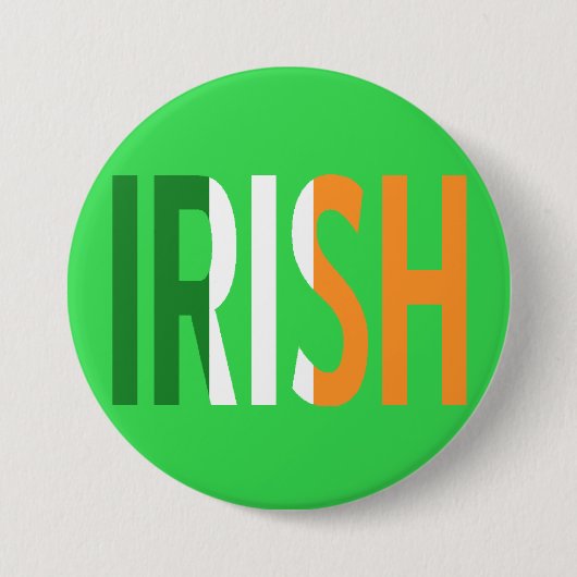Badge Rond 7,6 Cm Irlandais irlandais de drapeau (Devant)