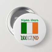 Badge Rond 7,6 Cm Irlande Drapeau vert Personnalisation (Devant & derrière)