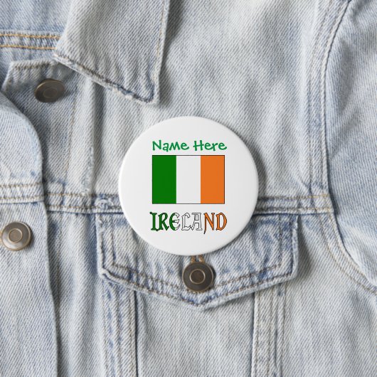 Badge Rond 7,6 Cm Irlande Drapeau vert Personnalisation (En situation)