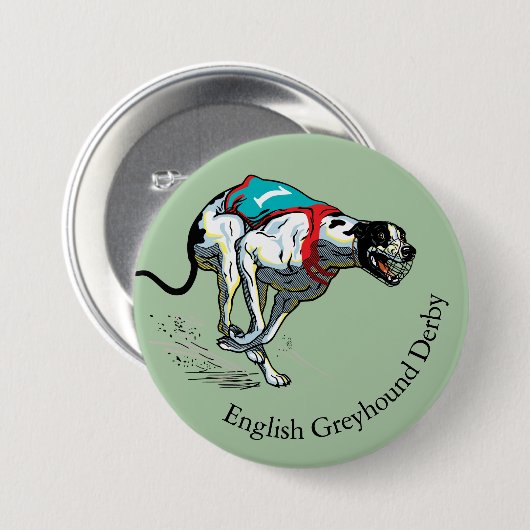 Badge Rond 7,6 Cm ish greyhound (Devant & derrière)