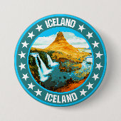 Badge Rond 7,6 Cm Islande (Devant)