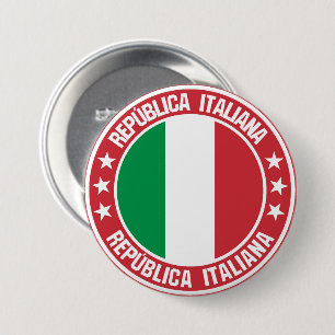 Badge Rond 7,6 Cm Italie