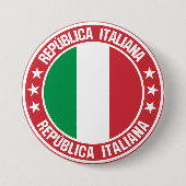 Badge Rond 7,6 Cm Italie (Devant)